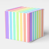 Bubblegumregenboog en witte strepen bedankdoosjes (Voorkant Zijde)