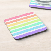 Bubblegumregenboog en witte strepen bier onderzetter (Linkerzijde)