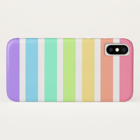 Bubblegumregenboog en witte strepen Case-Mate iPhone case (Achterkant (horizontaal))