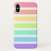Bubblegumregenboog en witte strepen Case-Mate iPhone case (Achterkant)