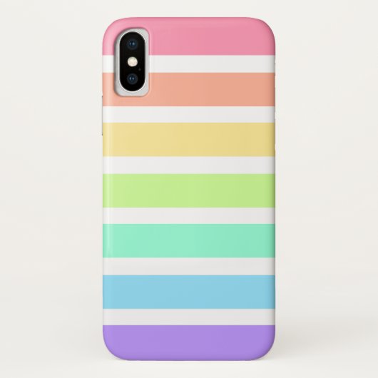 Bubblegumregenboog en witte strepen Case-Mate iPhone case (Achterkant)