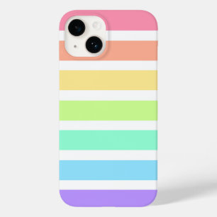Bubblegumregenboog en witte strepen Case-Mate iPhone 14 hoesje