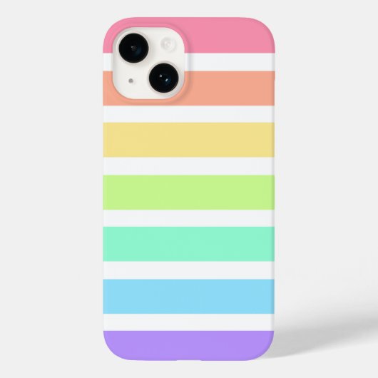 Bubblegumregenboog en witte strepen Case-Mate iPhone case (Achterkant)