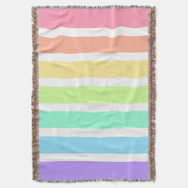Bubblegumregenboog en witte strepen deken