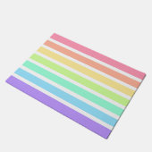 Bubblegumregenboog en witte strepen deurmat (Schuin)