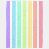 Bubblegumregenboog en witte strepen fleece deken (Voorkant)