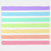 Bubblegumregenboog en witte strepen fleece deken (Voorkant (Horizontaal))
