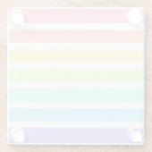 Bubblegumregenboog en witte strepen glazen onderzetter (Achterkant)
