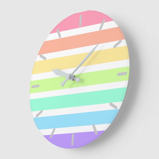 Bubblegumregenboog en witte strepen grote klok (Hoek)