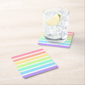 Bubblegumregenboog en witte strepen kartonnen onderzetters (Insitu)