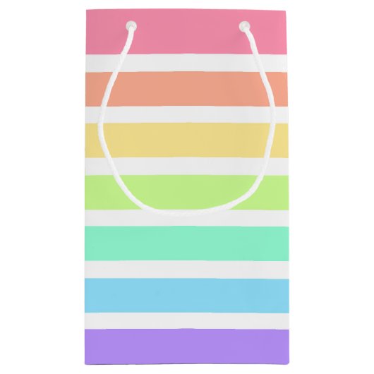 Bubblegumregenboog en witte strepen klein cadeauzakje (Achterkant)