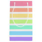 Bubblegumregenboog en witte strepen klein cadeauzakje (Voorkant)