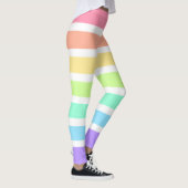 Bubblegumregenboog en witte strepen leggings (Rechts)