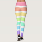 Bubblegumregenboog en witte strepen leggings (Achterkant)