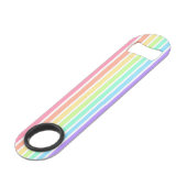 Bubblegumregenboog en witte strepen speed flessenopener (Voorkant Gekanteld)