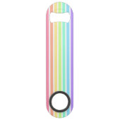 Bubblegumregenboog en witte strepen speed flessenopener (Achterkant)