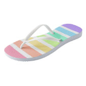 Bubblegumregenboog en witte strepen teenslippers (Schuin)