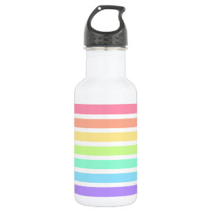 Bubblegumregenboog en witte strepen waterfles 
