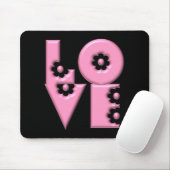 Bubblegumroze 3D LOVE Square Muismat (Met muis)