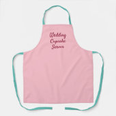 Bubblegumroze, blauwgroen, cupcake bruiloft server schort (Voorkant)