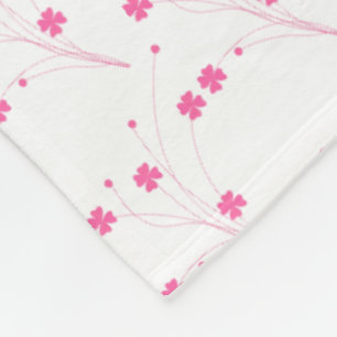 Bubblegumroze bloemen, kleine Florentijns afdrukke Fleece Deken