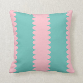 Bubblegumroze en blauwgroen, uniek patroon, land kussen