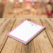 Bubblegumroze hart en Stippen scheermeisje Notitieblok