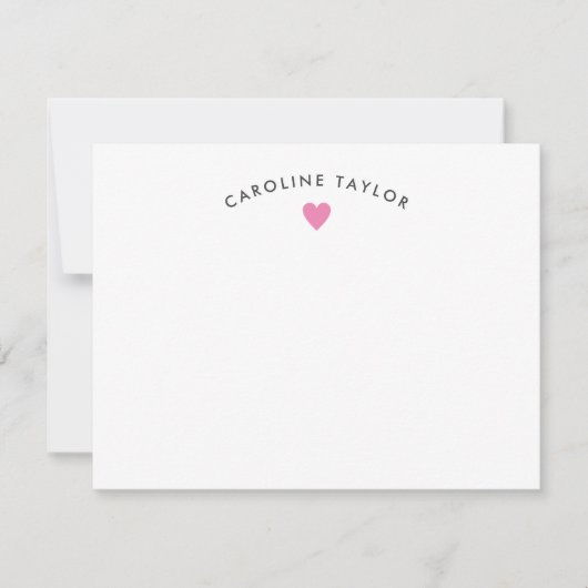 Bubblegumroze hart en Stippen scheermeisje Notitiekaartje (Voorkant)