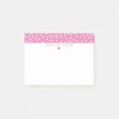 Bubblegumroze hart en Stippen scheermeisje Post-it® Notes (Voorkant)