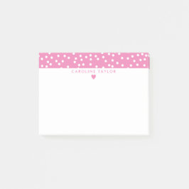 Bubblegumroze hart en Stippen scheermeisje Post-it® Notes