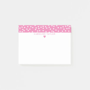 Bubblegumroze hart en Stippen scheermeisje Post-it® Notes
