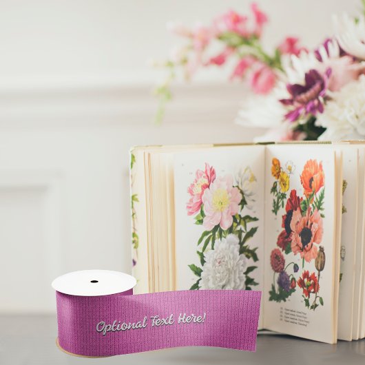 Bubblegumroze met witte tekst - Fun Knet Kijk Satijnen Lint