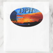 Bubblepacific bumper stickers, Dana point harbour  Ovale Sticker (Tas)