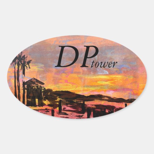 Bubblepacific bumper stickers, Dana Point Tower Ovale Sticker (Voorkant)