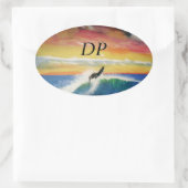 Bubblepacific bumper stickers, DP dakdekker surfer Ovale Sticker (Tas)