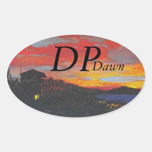 Bubblepacific bumper stickers, DP dawn Ovale Sticker (Voorkant)
