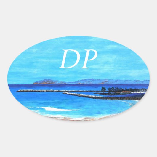 Bubblepacific bumper stickers, DP ovale haven Sticker (Voorkant)