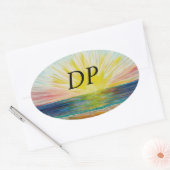 Bubblepacific bumper stickers, DP zonsopgang zonne Ovale Sticker (Envelop)