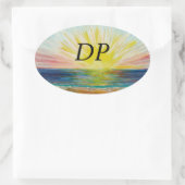 Bubblepacific bumper stickers, DP zonsopgang zonne Ovale Sticker (Tas)