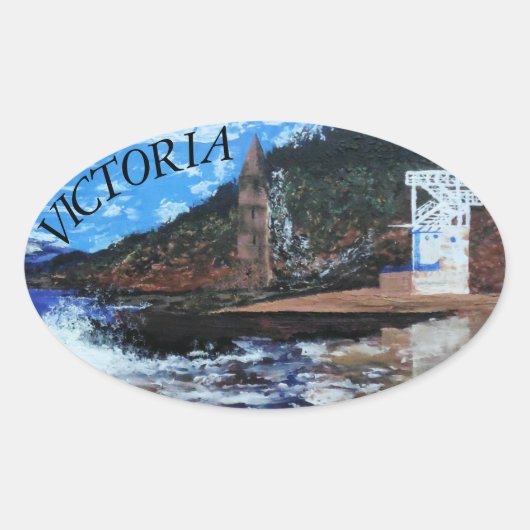 Bubblepacific bumper stickers, Victoria strand so  Ovale Sticker (Voorkant)