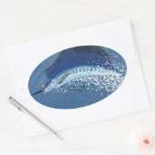Bubblepacific bumper stickers, vliegende zweefvis ovale sticker (Envelop)
