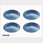 Bubblepacific bumper stickers, vliegende zweefvis ovale sticker (Vel)