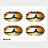 Bubblepacifische bumperstickers, laatste aanroep ovale sticker (Vel)