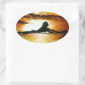 Bubblepacifische bumperstickers, laatste aanroep ovale sticker (Tas)