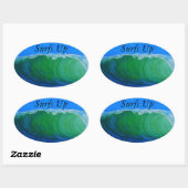 Bubblepacifische bumperstickers, surfen omhoog ovale sticker (Vel)