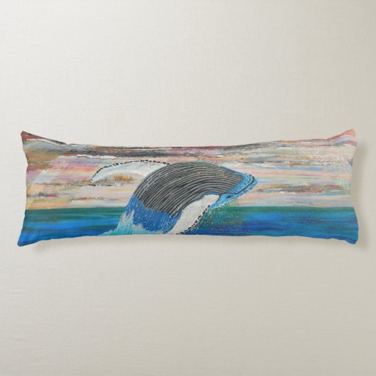 Bubblepacifische kussens, grijze walvis die breekt lichaamskussen (Voorkant)