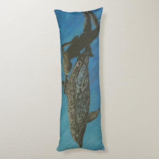 Bubblepacifische kussens, zwemmen met dolfijnen lichaamskussen (Achterkant (Verticaal))