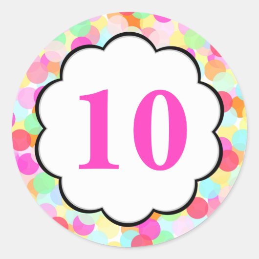 Bubbles #2 - Getallen Ronde Sticker (Voorkant)