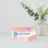 Bubbles achtergrond | Reinigingspictogrammen Visitekaartje (Staand voorkant)