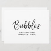 "Bubbles" Afscheid Bord | Stijlvolle handgeschreve Kaart (Voorkant / Achterkant)